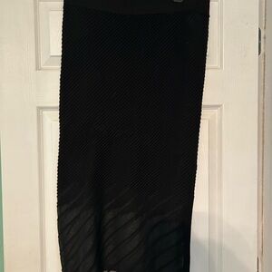 DKNY Black Textured Pencil Skirt